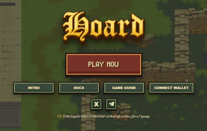 The image shows a screen with information about a video game called "Hoard" displayed on it, along with details about connecting to it or purchasing it via the Play now button on top of it. The text reads that people have missed out on making a real transaction for this particular video game and encourages them not to sleep on Hoard while it's still undervalued. They can earn money through in-game transactions and purchases, and the game is already heavily polished.