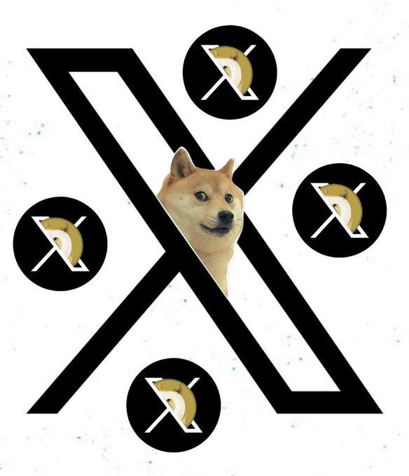 The image features a brown dog peeking out from behind an x symbol, with four other circles surrounding the x. The caption of the image reads "Do you think X money will integrate #Dogecoin? Very soon." This suggests that there is a possibility for X money to be linked or integrated with Dogecoin in the future.

The dog's position and the presence of the x symbol create an interesting visual effect, making it appear as if the dog is peeking out from behind the x. The image also includes other circles around the x, which could represent additional elements related to X money integration or a comparison between the dog and the concept of X money.