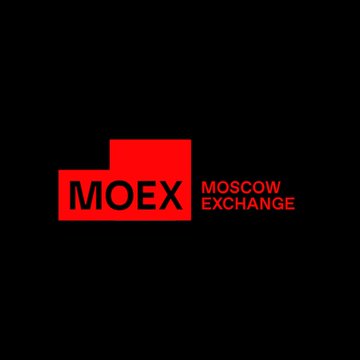 The image features the Moscow Exchange (MOEX) logo, consisting of two overlapping red squares with "MOEX" in bold white letters, accompanied by the text "MOSCOW EXCHANGE" to the right, set against a black background. This logo directly represents the entity referenced in the post announcing MOEX's launch of perpetual futures contracts on cryptocurrencies like Bitcoin, Ethereum, Solana, XRP, and TRX.