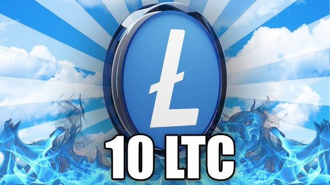 llor logo with a blue circle and white "L" is surrounded by flames, accompanied by the text "10 LTC".