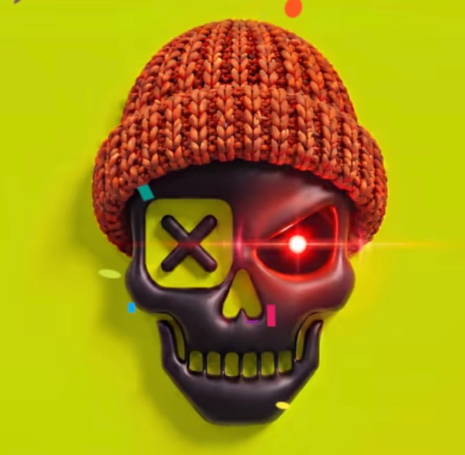 A stylized skull wearing a knitted brown beanie appears against a vivid neon green background, with one eye covered by an “X” and the other glowing red. It visually represents the newly minted @RobinWifHat NFT, mentioned as receiving an allocation from “The LS Cabal.”