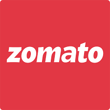 The Zomato logo, featuring white lowercase text centered on a red rounded square background.