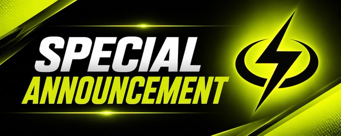 A promotional banner features bold black and neon-yellow diagonal streaks with the text "SPECIAL ANNOUNCEMENT" prominently displayed alongside a lightning bolt logo, visually reinforcing the official alert warning about unauthorized Safevano tokens on Robinhood Chain, BNB Chain, Ethereum, and Solana.
