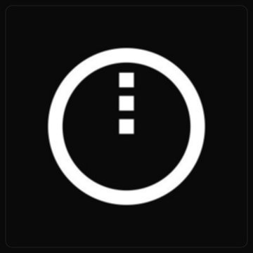 A simple white exclamation mark icon inside a circle on a black background.