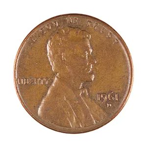 A 1961 U.S. Lincoln penny showing Abraham Lincoln, “IN GOD WE TRUST,” “LIBERTY,” and “1961.” The coin illustrates the post’s “CENTS” NFT sale alert, where a74z swept 3 CENTS for 0.0139 BTC ($1,097.13).