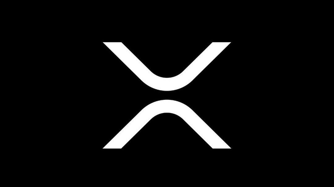 The image shows a white stylized "X" logo on a black background, which is the symbol associated with XRP (the cryptocurrency by Ripple). This logo corresponds to the post about the partnership between Doppler Finance and SBI Digital Finance to build institutional XRP lending and liquidity infrastructure in Japan.