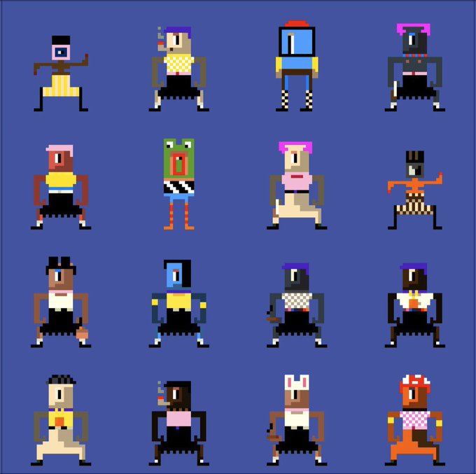 The image features a collection of digital art pieces that are all unique and creative. These artworks include various characters, such as cartoon-like figures with different poses and styles. The artworks are displayed against a blue background, making them stand out prominently. The post mentions an NFT collection called "NFTs alpha for today" which is related to the digital art pieces in the image. It also highlights that these artworks were created by @exquisite_exe from @harto_fr and are now being expanded into ETH. This means that the artists have decided to sell their creations on the Ethereum blockchain, making them valuable collectibles for enthusiasts of digital art.