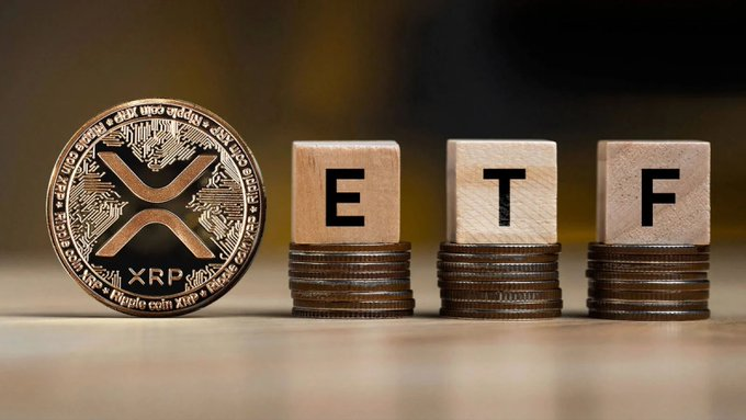 The image features an XP token coin sitting next to three wooden blocks with the letters "ETF" written on them. The XP token coin has a black and gold color scheme, while the wooden blocks are brown. The text "Remember, even though they say there are 16 billion XRP available (I think there is only 1.6 billion XRP). BlackRock's XRP ETF could absorb the entire supply in a single day." is written below the image. This message serves as a reminder to consider the true value of the XP token coin and not be fooled by exaggerated claims about its availability or potential returns.