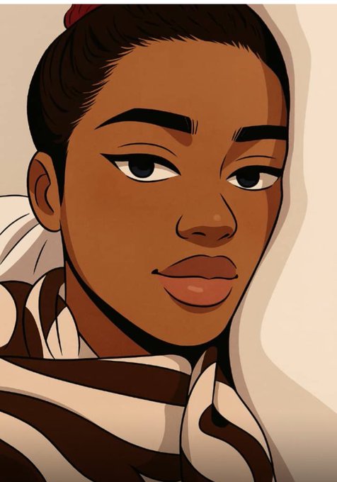 The image features a cartoon drawing of a woman wearing a striped scarf, which has been edited to appear as a watermark. The caption below the image reads "Good night yall Seriously don’t have any recap on may Hopefully @useTria change that of June Let's preach on @Appreciators_IO What I find interesting about @Appreciators_IO ORIGINALS is that ownership comes with clear advantages inside the ecosystem.".