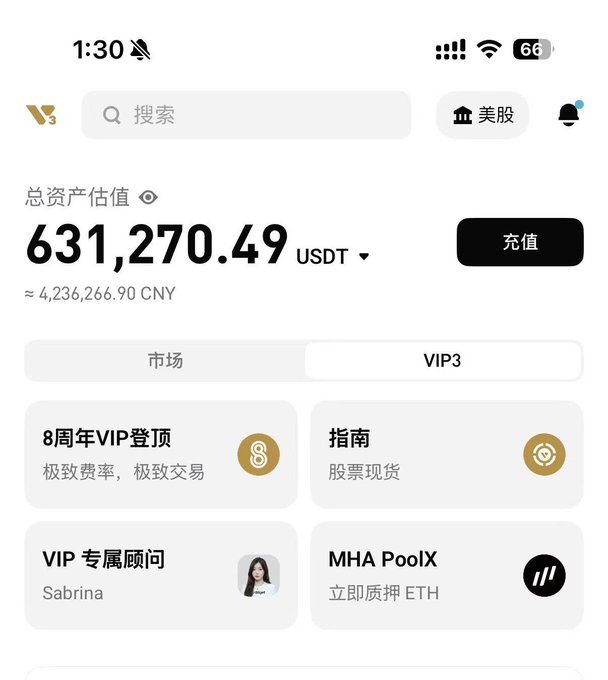 A Bitget app screenshot showing an account balance of 631,270.49 USDT (≈4,236,266.90 CNY) in a VIP3 account, paired with a post claiming trust in Bitget and its founder Xie Jiayin despite today's hack, with the poster offering 10 USDT to 10 random commenters who share their UID.