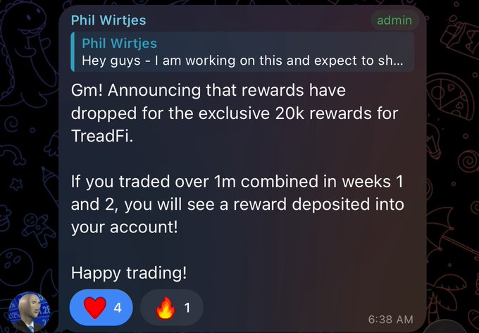 The image features an email from Mr. Phil Wirtje, who has been credited with trading at least $8M for trading over 1M combined units of data. The email includes an invitation to participate in a trading challenge offering rewards to those who trade more than 2 months' worth of data. In the attached image, there is a postcard indicating that this message arrived in the recipient's mailbox and that they have received it.