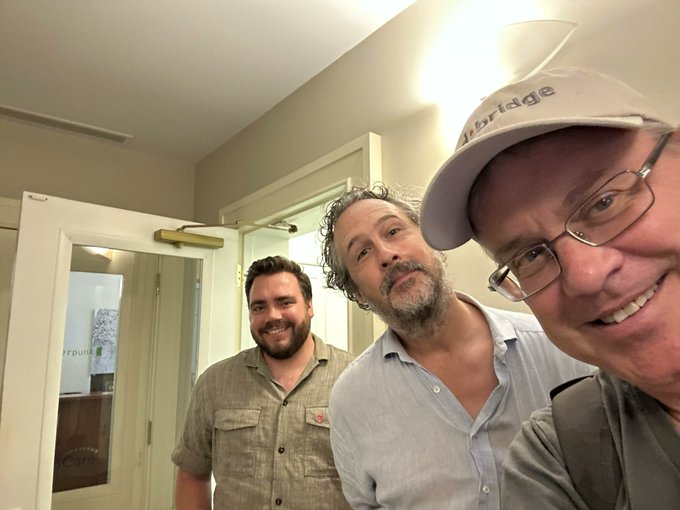 The red·bridge team smiles for a selfie at the Boston Zcash meetup, hosted with zodl_app and cypherpunk to celebrate the Ironwood migration, where Zcash co-founders Zooko, Eran Tromer, and Madars Virza reflected on the project's history and future.