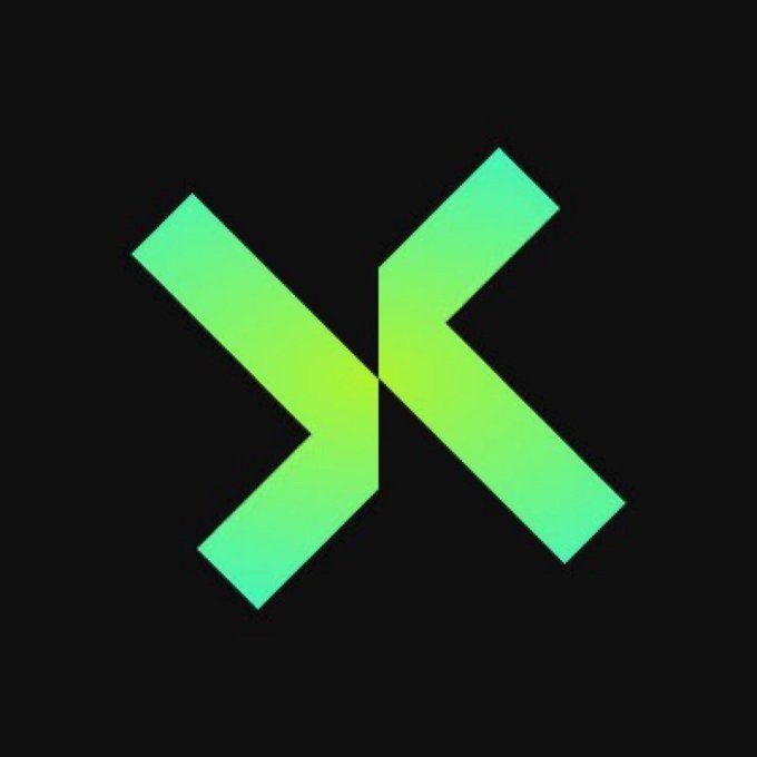 A green geometric logo featuring two interlocking angular shapes on a black background, representing the KLAYTN cryptocurrency.
