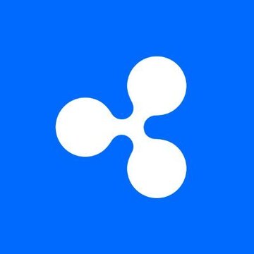 The image displays the white Ripple logo—a distinctive three-lobed swirl symbol—set against a vibrant blue background. It visually represents Ripple, the company partnering with Brazil's BR to tokenize BTG Pactual investment fund shares on the XRP Ledger.