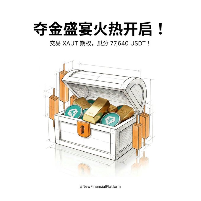 The image features a white wooden chest with gold coins inside, along with some other objects such as a key and a lock. The chest has an open lid that reveals its contents. The background of the image is white, which contrasts with the brown color of the chest. There are also Chinese characters in the image, including the phrase "黄金 4000 中国关口告急", which translates to "New financial platform". This text suggests that there might be a connection between the chest and some sort of financial or investment opportunity.
