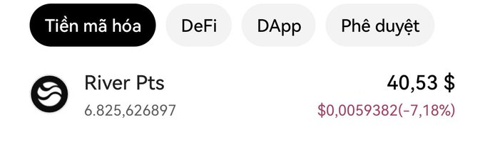 The image shows a screenshot of an app called "River Pt" that is being used for trading. The app has a price of $6.3M, which means it's worth approximately 36 million dollars. The app is currently trading at 7.6M, and there are high-APY staking campaigns going on with a total volume of 24M. Additionally, the post mentions that S5 is ending on June 30th, so this is an ideal time to invest in River Pt due to its current price and potential for future growth.