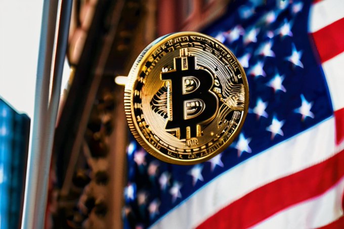A physical Bitcoin token is prominently displayed against the backdrop of an American flag, visually symbolizing the connection between cryptocurrency and U.S. financial markets. The image complements the news of $118.8 million in inflows to U.S. Spot Bitcoin ETFs, highlighting renewed American investor confidence in Bitcoin.