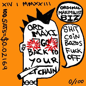 The image features a cartoon depiction of a man with spiky hair, wearing glasses and holding a cigarette. The man has a speech bubble above his head that says "SHIT COIN BAZOS FU CUCK". This speech bubble also contains text that reads "BACK TO YOUR ALTCHAIN", which is likely a reference to the concept of cryptocurrency or blockchain technology.