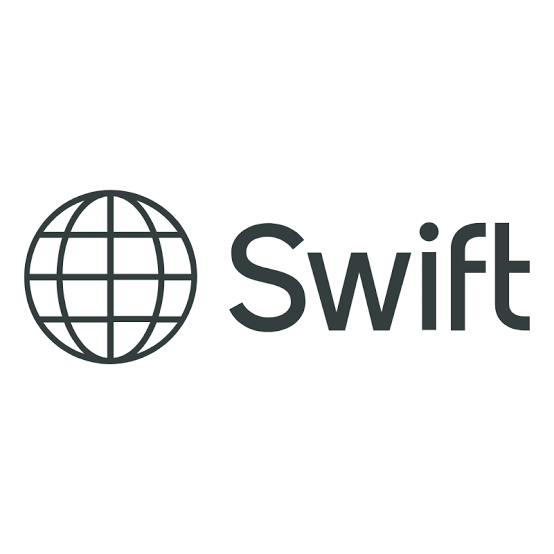 Logo for "Swift" featuring a wireframe globe icon next to the company name in dark green text on a white background.