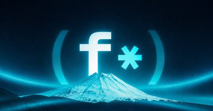 A stylized graphic featuring the Facebook 'f' logo alongside an asterisk symbol in parentheses, both glowing in cyan above a snow-capped mountain under a starry night sky.