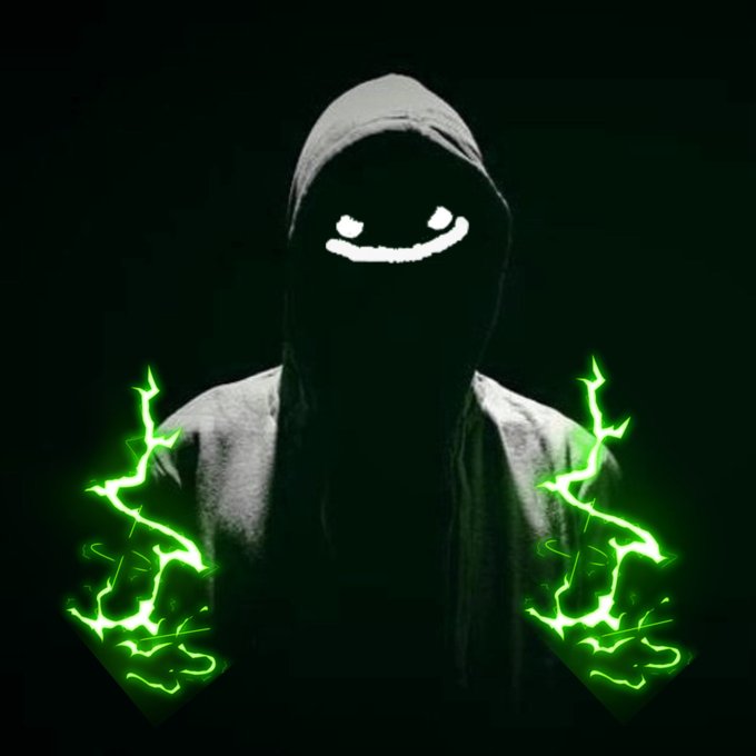 The image features a person with a hooded sweatshirt, their face obscured by the hood. They are holding two green lightning bolts that appear to be glowing against the dark background. The caption reads "manifesting", which suggests that this scene is related to an event or situation where the person's presence and actions are being brought into existence.

The image seems to be a creative representation of a person with a unique appearance, possibly as part of a performance art piece or a digital illustration. The glowing lightning bolts add a sense of energy and power to the scene, while the hooded sweatshirt gives the figure an air of mystery and anonymity.