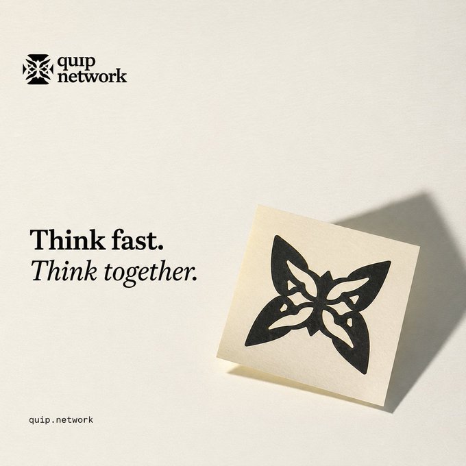 The image features a white background with a black butterfly design on top of a piece of paper, which appears to be folded or cut in half. The text "Think fast. Think together." is written below the butterfly design.