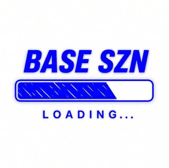 A graphic with the blue text 'BASE SZN' above a loading progress bar partially filled in blue, with 'LOADING...' written below.