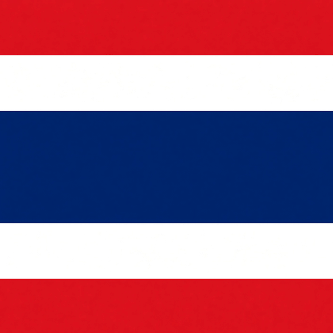 The image shows the national flag of Thailand, featuring five horizontal stripes in red, white, and blue, which is relevant to the post about Thailand's SEC issuing crypto ETF regulations.