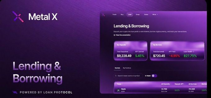 The image shows a purple background with white text that reads "Lending & Borrowing" at the top of the screen. Below this, there are two columns of information about lending and borrowing money. The first column lists various types of loans available on the platform, while the second column provides details about how to borrow money from the platform.