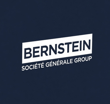 A dark blue image displays the white "Bernstein" logo alongside the text "SOCIÉTÉ GÉNÉRALE GROUP." This represents the Bernstein research firm providing the analysis cited in the post regarding Texas' ERCOT audit of data center projects and its expected impact on grid-approved capacity for operators like IREN and Riot.