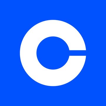 A blue square logo with a white stylized 'C' that resembles the Coinbase logo.