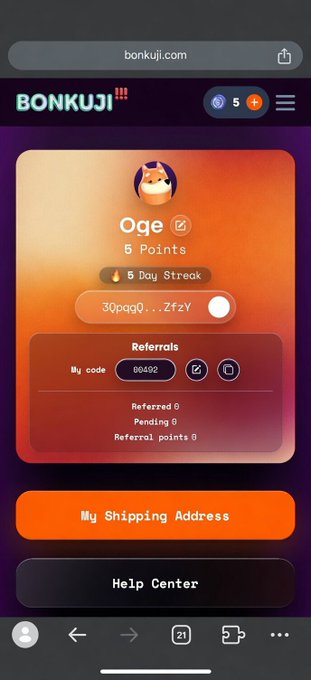 The image shows a smartphone screen displaying a user's profile picture with a cartoon cat character and text, along with a list of points for a trading card game. The background color appears to be orange or red, which could indicate that the platform is powered by Bonkui.com. The post mentions that Bonkui is entering the Trading Card Game ecosystem, suggesting that it's live and actively engaging users in the gaming community.