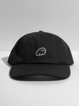 A black baseball cap featuring the Phantom wallet logo, shown as part of a giveaway promotion offering the hat, a plushie, or $25 cash to US participants who share their favorite thing about Phantom.