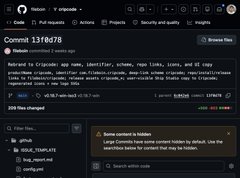 Screenshot of a GitHub repository page titled 'Commit 1316d78' showing the 'V_side' repository with file navigation on the left side.