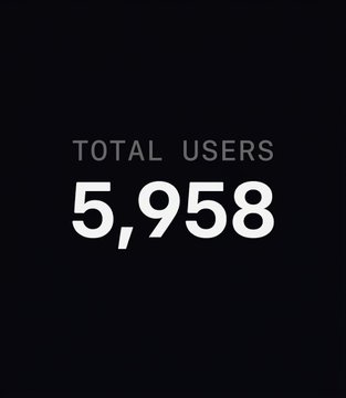 A minimalist black graphic displays "TOTAL USERS 5,958" in gray and white text, illustrating the small user base that likely benefited from the early Lighter x Robinhood farming window before point bonuses were reduced.