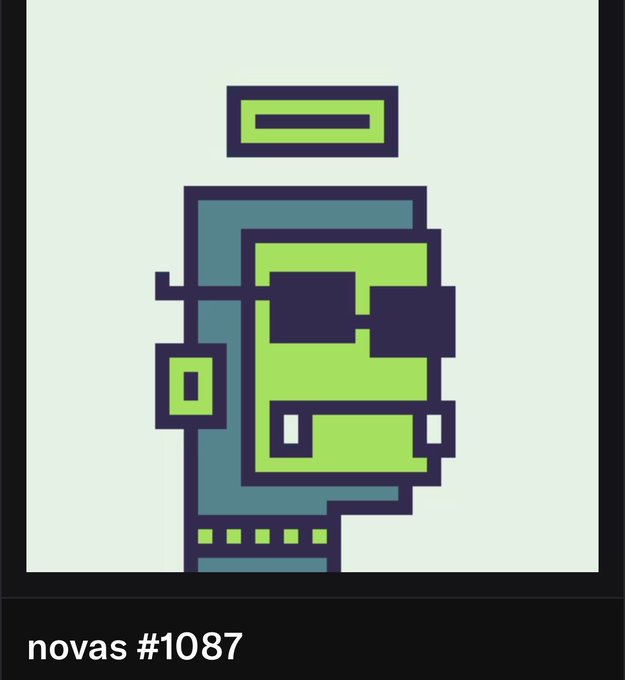 A pixel art illustration depicts a green-skinned zombie or Frankenstein-like character with sunglasses, labeled 'novas #1087' at the bottom.