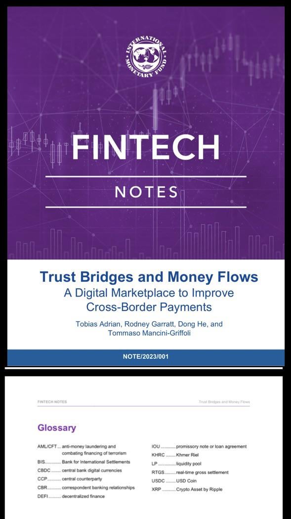 The image shows a purple book titled "Fintech Notes" with white text, which appears to be a guide or manual for understanding financial technology. The book has two pages, one of which is open, displaying the title and subtitle on the left side, while the other page is closed, showing an illustration of a cross-border payment system.

The image also includes a list of terms related to Fintech, such as "cross-border payments", "digital marketplace", and "payment gateway". These terms are written in white text against a purple background, making them stand out clearly. The book is designed for users who want to learn more about the financial technology industry or understand how it works.
