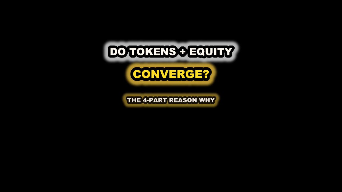 The image shows a black background with white text that reads "Do tokens + equity = Converge?". The text is positioned at the top of the image, while the rest of the image is empty.
