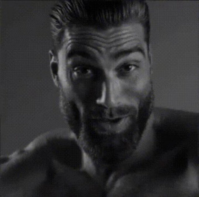 A shirtless, bearded man with slicked-back hair smirks directly at the camera in a black-and-white close-up shot, evoking a vintage, charismatic television persona that mirrors Jim Cramer's on-screen presence as he announces plans to "sell" all his Bitcoin.