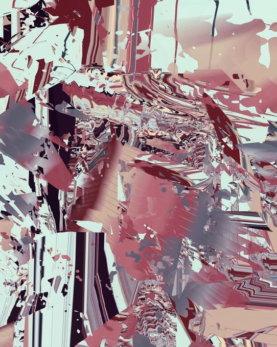 The image features a digital art piece with a pink background that appears to be a collage of different shapes and colors. The artwork has been edited using a software program like Photoshop, which gives it an abstract and surreal appearance. The artist's name is not visible in the image but there are some words related to the post "does it seem probable that the answers to the riddles of creation would be supplied by people too ignorant to understand the mechanics of rainfall?" This suggests that the artwork might have been created as a response to a question or statement about the nature of rain and its connection to the creative process.
