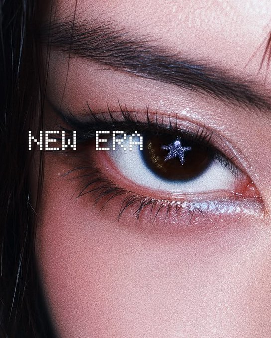 A close-up of a woman's eye with a star-shaped reflection in her pupil displays the pixelated text "NEW ERA," symbolizing a transformative moment aligning with the post's discussion of major shifts in the crypto and AI markets.