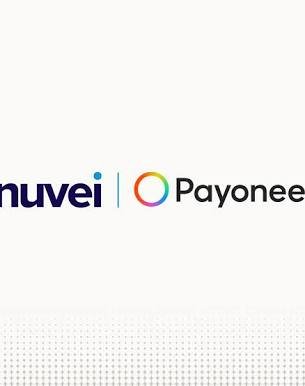 The image features two logos, one for Nuvei Inc. and another for Payoneer, both located at the center of a white background. The logos are set against a patterned border, giving them a modern and clean appearance. The text accompanying these logos reads "BIG FINTECH MOVE: Canadian payment giant Nuvei is acquiring cross-border platform Payoneer in a massive $2.75B all-cash deal ($7.40/share)!", providing context to the image and its relevance to the post.