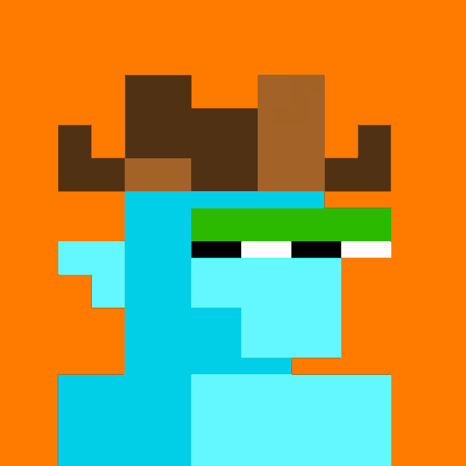urn of blue liquid with brown and green elements, resembling a person's face or an animal's head.