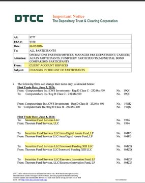 The image shows a document with text that reads "Just In: JUNE DTCCC PARTICIPANT UPDATE REVEALS ANOTHER XRPL CONNECTION THROUGH SECURITIZE. SECURITIZE, A LEADING CRYPTOCURRENCY FOUNDATION". The post is about Securitize, a company that specializes in tokenization and has been mentioned multiple times throughout the document. It seems to be an update or announcement related to the tokenization service they provide.