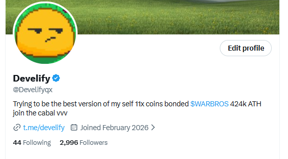 The image features a Twitter post with a green background, an orange square graphic of a face, and text that reads "Develify @DivefyGk". The post includes a link to a website where followers can like or share the post. There are also mentions of liking, following, and reposting the post in the comments section.