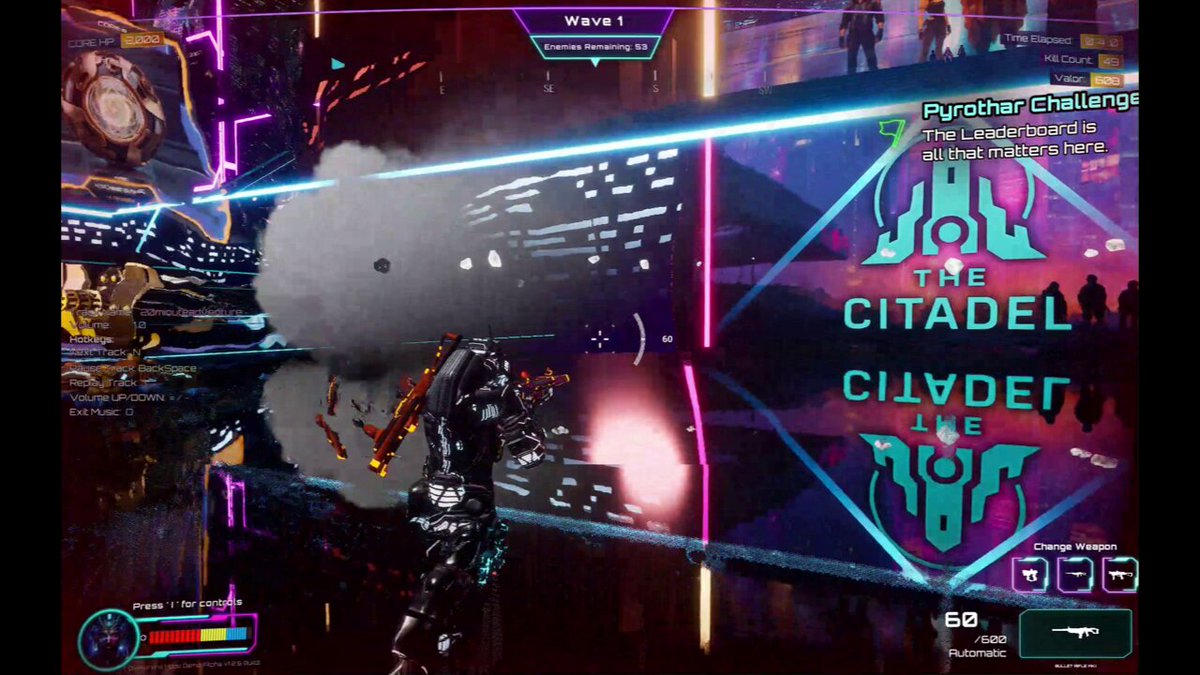 The image shows a video game screen with a character standing next to a large explosion, which appears to be a firework or rocket launch. The character's reflection can be seen in the background of the scene. In the top right corner of the image, there is text that reads "Cityel".