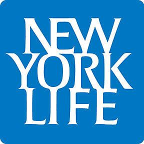 The image shows the New York Life logo, a blue square with white serif text reading "NEW YORK LIFE." It visually corresponds to the post announcing that New York Life Investments is launching its High Yield Corporate Bond Strategy onchain via Avalanche and Centrifuge.