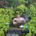 A small image showing a shirtless man with crossed arms sitting in a natural setting, accompanied by the text 'a tattooed roadman takes a my... French rap, French', likely from a short-form video platform.