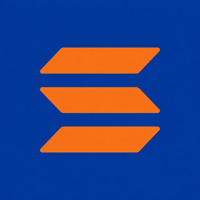 This image shows a graphic design featuring an orange triangle, with three lines extending from it at different angles - one on each side. The color of the triangle is predominantly orange, while the background is blue. There are no other objects or texts present in this image.

In the context of the post discussing the #solana change to the Knickers logo, we can deduce that the main focus is on the visual alteration of the existing design, as there isn't any actual text related to the post itself visible in the image. This may be part of a broader discussion about the impact or intention behind this particular change to the Knickers logo and how it relates to other projects, such as the #solana campaign for a new, modern look for the brand's identity.