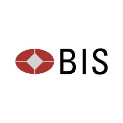 The image displays the Bank for International Settlements (BIS) logo, featuring a red oval with a white diamond shape alongside the black letters "BIS." This logo represents the institution whose recent paper warns that AI has drastically shortened the time between vulnerability discovery and exploitation from weeks to minutes, challenging traditional banking security patching routines.
